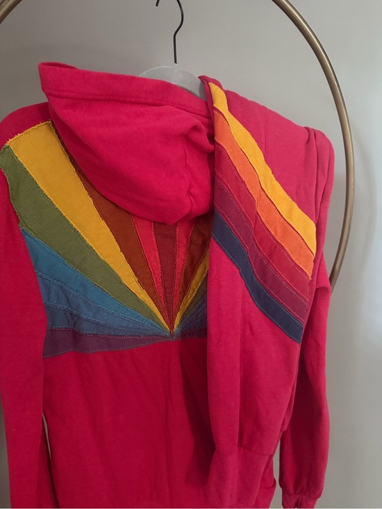 Aviator Nation Other - Aviator Nation Hot Pink Rainbow Stitch Sweatshirt (M) and Pants (S) Set